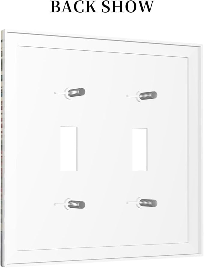 Decorative Light Switch Cover Rustic Wildflower Red Floral Green Plant 2 Gang Wall Plate Oversized Double Toggle Two Switch Dual Device Face Plate