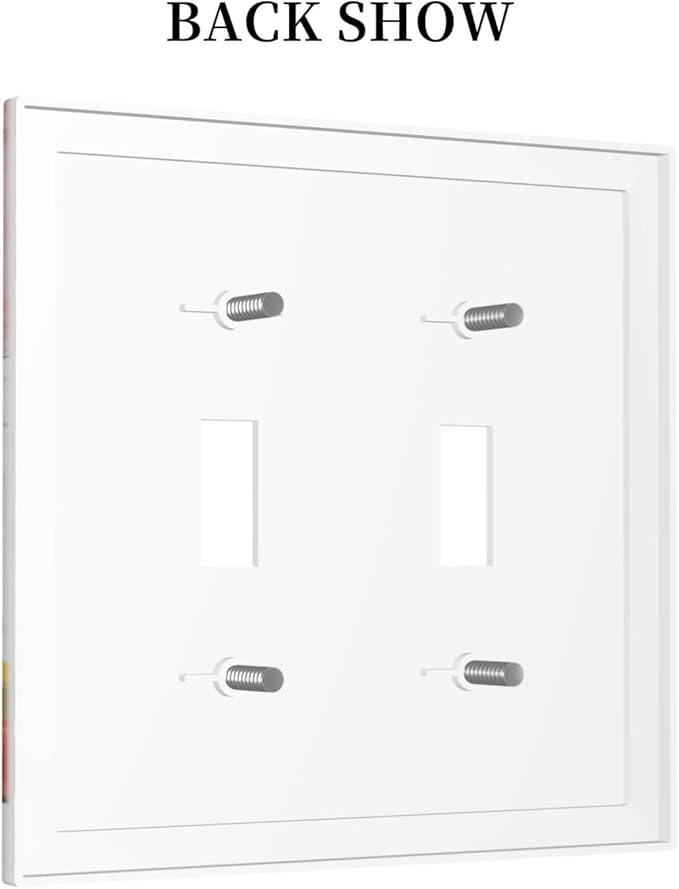 Color Block Floral Still Life Art Red Yellow Blue Abstract Decorative Switch Plates 2 Gang Double Toggle Outlet Light Switch Cover Wall Plate Electrical Faceplate for Farmhouse Bedroom Decor