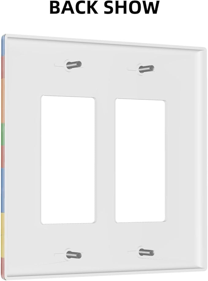 Colorful Bricks Double Gang Rocker Decorative Light Switch Cover, 2-Gang Wall Plate Outlet Cover