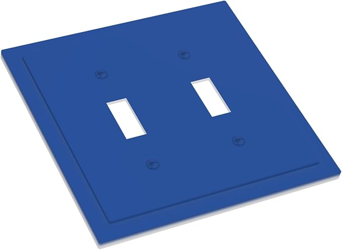 Navy Blue Decorative 2 Gang Toggle Outlet Light Switch Cover, Solid Royal/Ocean Blue Double Device Wall Plate Electrical Faceplate Dual Device Switchplate Covers