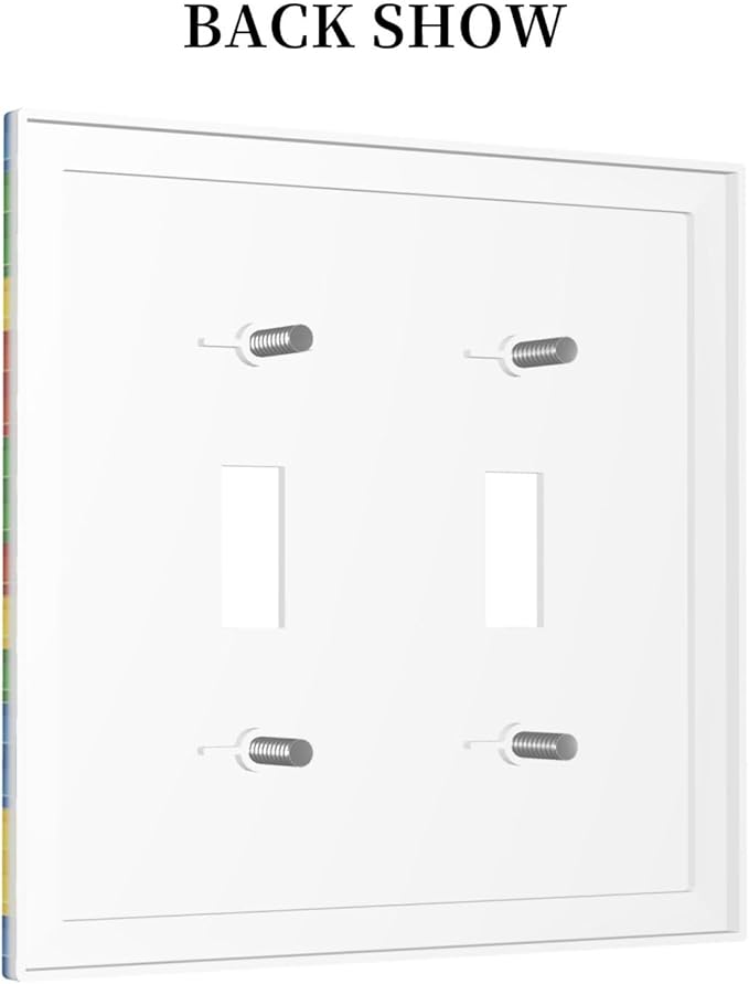 Outlet Covers Colorful Building Block 1 Gang Duplex Light Switch Cover Plate Decorative Wall Plates Electrical Switchplate Receptacle for Kids Room Home Decor（2 Pack）