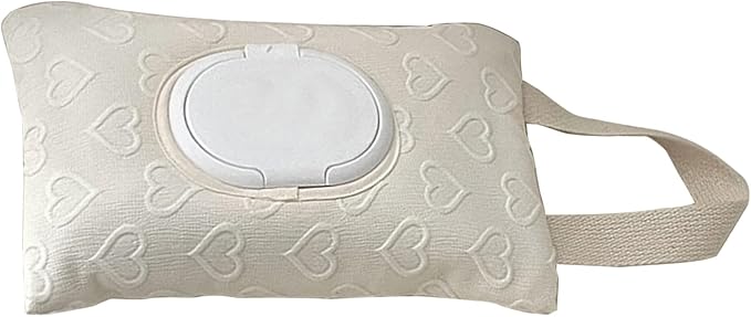 REDYY Modern White Cloth Tissue Box Organizer for Stroller, Diaper Bag, Travel