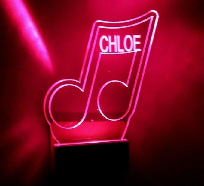 Night Light Multi Color Personalized LED Plug-in, Ultra-Slim Touch Night Light Smart Dusk to Dawn Sensor, Kids Children's Bedroom Kitchen Bathroom Hallway Play Room Variations (Music Notes)