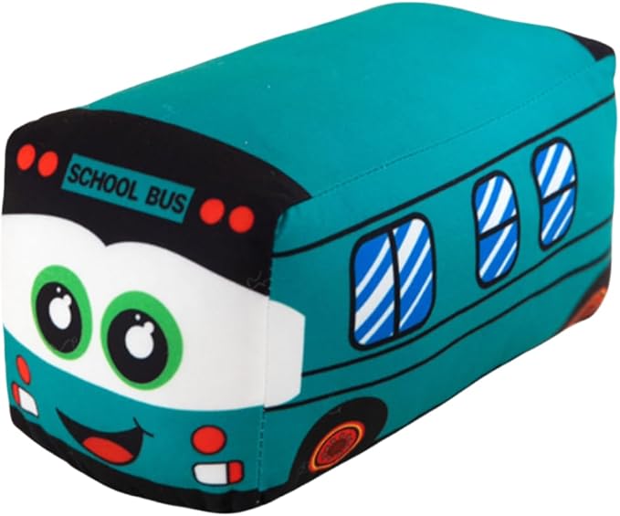 OUKEYI 11.8 Inch/30cm Car Plush Toy Simulation Bus Cute Cartoon Pillow Filling Car Plush Pillow Toy Gift Children's Birthday Party Gift (Green)