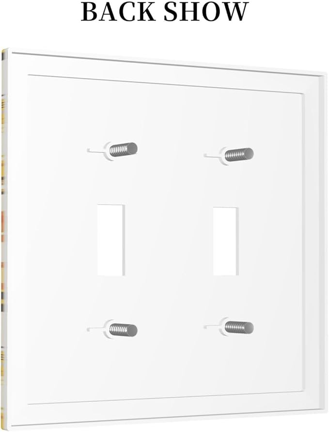 Decorative Light Switch Cover Plate Construction Vehicle Yellow Trucks Diggers 2 Gang Outlet Covers Double Toggle Wall Plates for Electrical Switch Plate Covers Faceplate for Home Decor