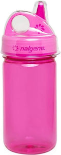 Nalgene Kids Sustain Grip-N-Gulp Water Bottles Made with Material Derived from 50% Plastic Waste, Leak Proof Sippy Cup, Durable, BPA and BPS Free, Dishwasher Safe, Reusable, 12 Ounces, Orange Volcano