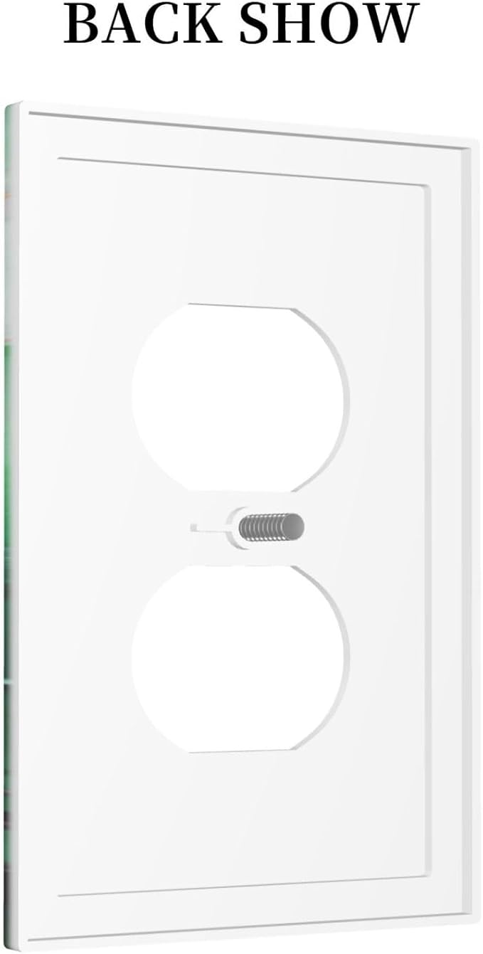 Decorative Outlet Covers Abstract Luxury Emeralds Green Gold MarbleTextures 1 Gang Duplex Light Switch Cover Plate Wall Plates for Electrical Outlets Electrical Switchplate Face Plate