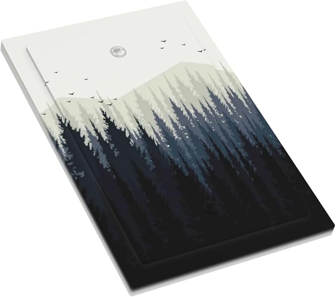 Light Switch Cover Plate Forest Pine Tree Mountains Black Bird 1 Gang No Device Blank Electrical Wall Plates Faceplate Decorative Switch Plate For Bed Room Farmhouse Decor