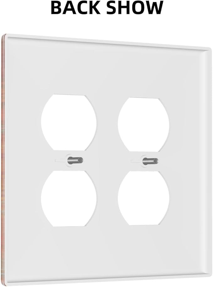 Decorative Outlet Covers Red/Celestial Blue Rust Colorful Metal Rusty 2 Gang Double Duplex Light Switch Cover Wall Plates Electrical Socket Cover Art Faceplate for Bedroom Bathroom
