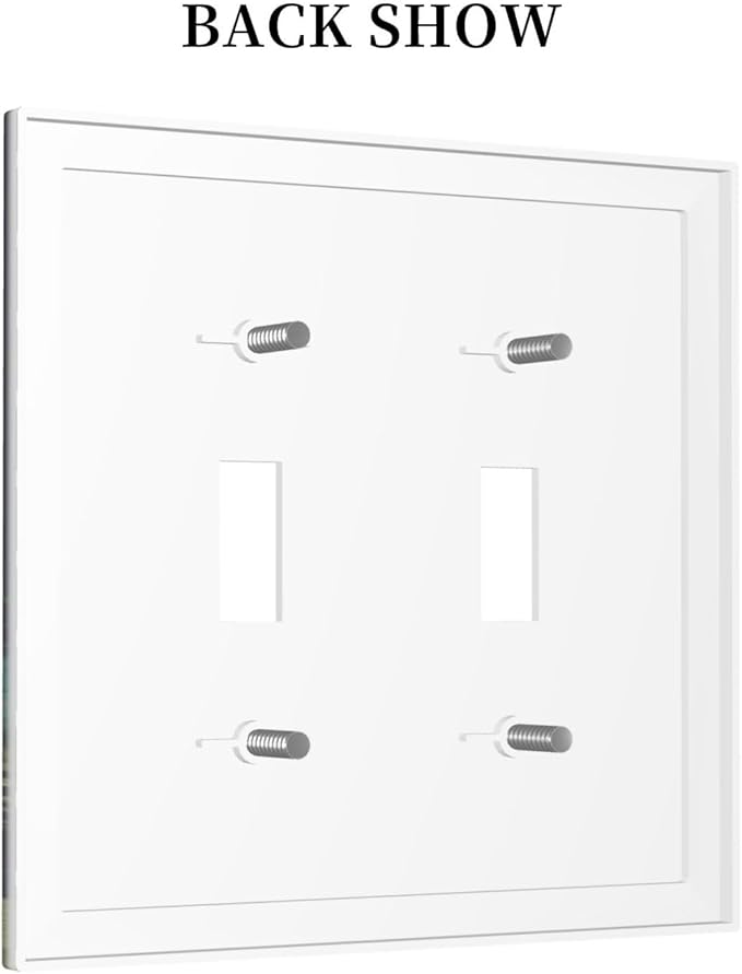 Boho Garden Flowers Weeds Floral Wildflowers Decorative Switch Plates 2 Gang Double Toggle Outlet Light Switch Cover Wall Plate Electrical Faceplate for Bedroom Living Room Decor