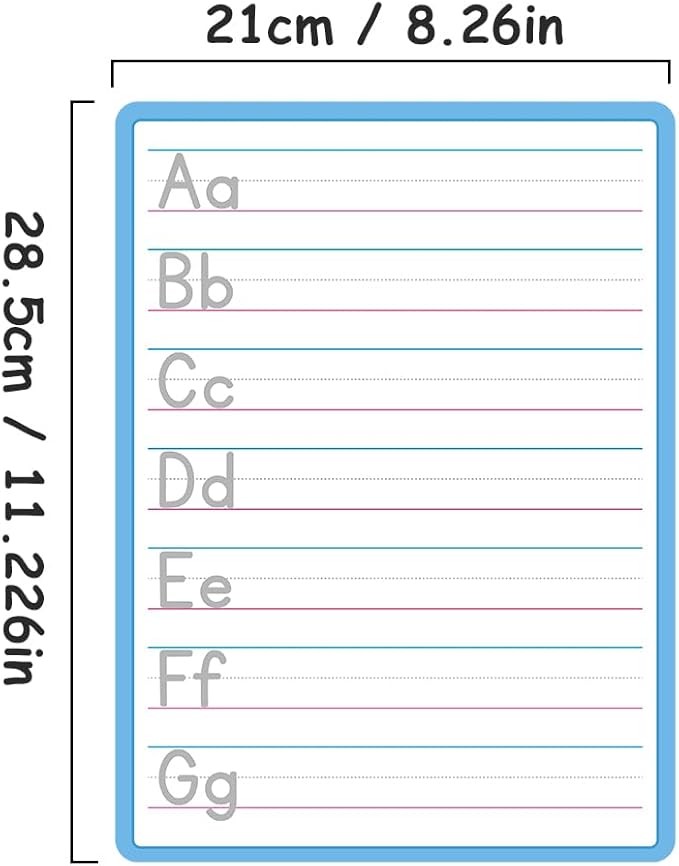 Lachilly Double Sided Dry Erase Handwriting Practice Boards – Alphabet A-Z and Number 1-10 Tracing Board for Kids – Write, Wipe, and Reuse – Perfect for Kindergarten and Preschool