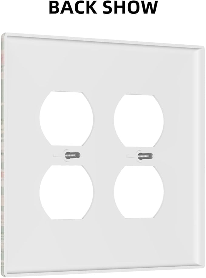 Decorative Outlet Covers with Vintage Wildflowers & Daisies on Light Green Background Design 2 Gang Wall Plate Double Duplex Receptacle Light Switch Cover Switch Plate Cover