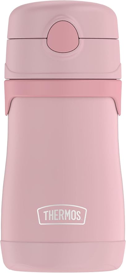 THERMOS BABY 10 ounce Stainless Steel Vacuum Insulated Straw Bottle, Rose