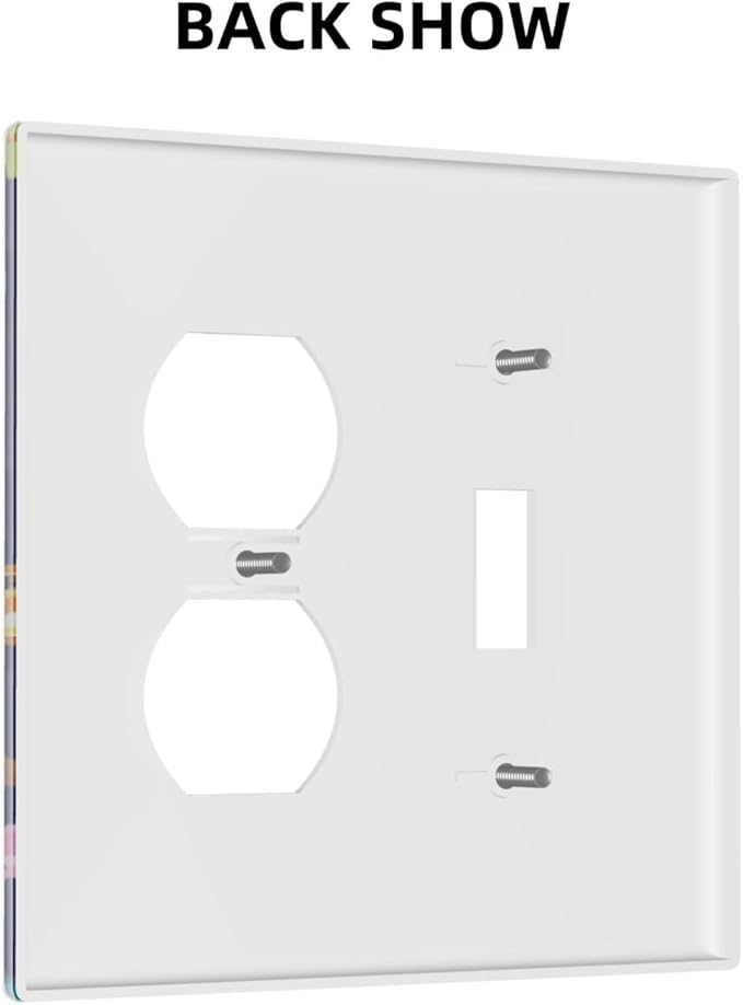 Cartoon Funny Cool Fun Navy Blue Dinosaur 2-Gang 1-Toggle 1-Duplex Device Combination Wallplate Ocean Whale Seahorse Animal One Toggle Switch and One Duplex Receptacle Outlet Combo Light Switch Cover