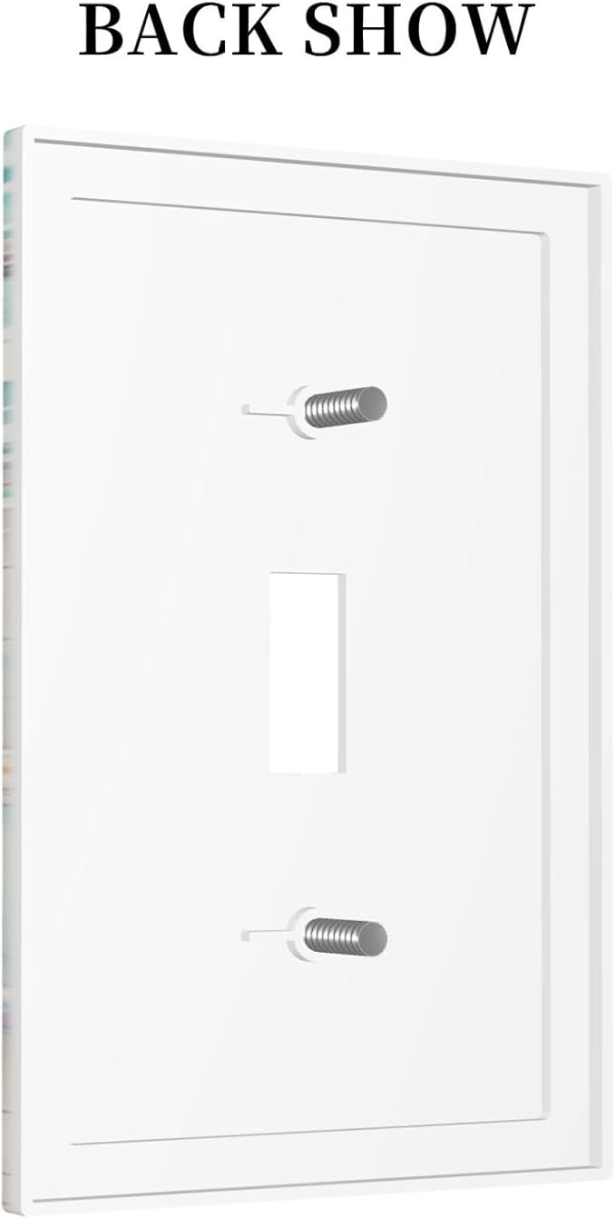 Decorative Light Switch Cover Ocean Waves Starfish Conch Scallop Shell 1 Gang Single Toggle Device Electrical Faceplate Switchplates Decorator Outlet Wall Plate For Kids Room Nursery Decor