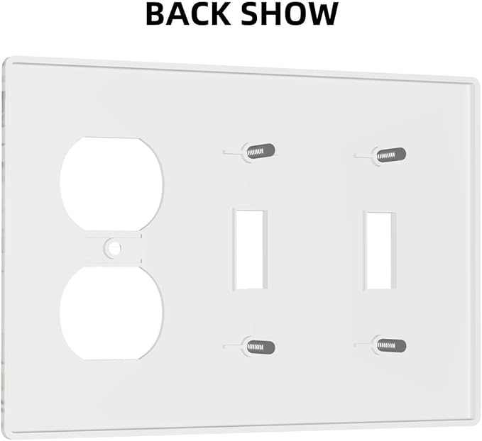 Green Olive Sage Eucalyptus Leaves 3-Gang 2-Toggle 1-Duplex Receptacle Combination Light Switch Decorative Triple Combo Device Switches/Rocker Outlet Covers and Wall Plate