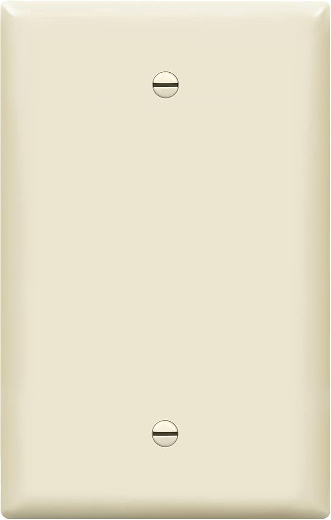 ENERLITES Blank Device Wall Plate, Gloss Finish, 1-Gang 4.88" x 3.11", Mid-Size, Unbreakable Polycarbonate Thermoplastic, UL Listed, 8801M-LA, Light Almond (Pack of 1)