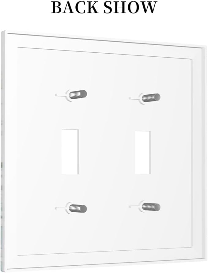 Watercolor Spring Eucalyptus Green Saga Boho Leaf Plant Botanical Floral Wild Flower Decorative 2-Gang Double Toggle Outlet Light Switch Wall Plate Electrical Receptacle Faceplate Cover Jumbo Size