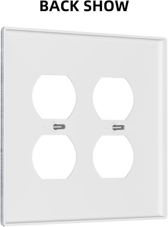 Outlet Covers Navy Blue Gray Abstract Ink Painting 2 Gang Decorative Light Switch Cover Double Duplex Wall Plates Switch Plates Electrical Socket Covers for Bathroom Bedroom Decor