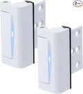 Husfunov 2 Pack Home Security Door Lock,Childproof Door Reinforcement Lock,with 3" Stop Withstand 800 lbs,for Inward Swing Doors,Night Kids Safety Metal Flip Lock Deadbolt Latch (White)