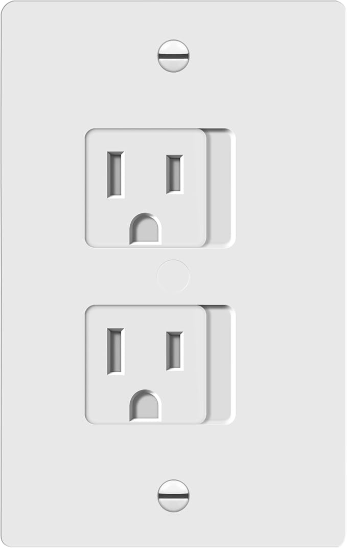 ENERLITES Child Proof Outlet Cover, Self-Closing, Fits Both Duplex and Decorator Outlet, Safety Design, Tamper-Resistant Socket Plug for Receptacle, Size 4.68" x 2.93", 8800-TR, White