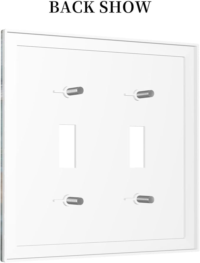 Decorative Switch Plates Rustic Flower Teal Turquoise Daisy Butterfly 2 Gang Double Toggle Outlet Light Switch Cover Wall Plate Electrical Faceplate For Farmhouse Cabin Decor
