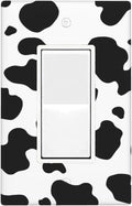 Black White Cow Print 1-Gang Rocker Wall Plate, Farm Cow Pattern Switch Cover, Rustic Western Farmhouse Country Home Decor