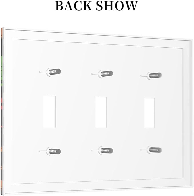 Gaming Hippie Gamer Modern Gamepad Colorful Graffiti Decorative Switch Plates 3 Gang Wall Plate Triple Toggle Light Switch Cover Faceplate Electrical Wall Panels for Kids Room Nursery Decor