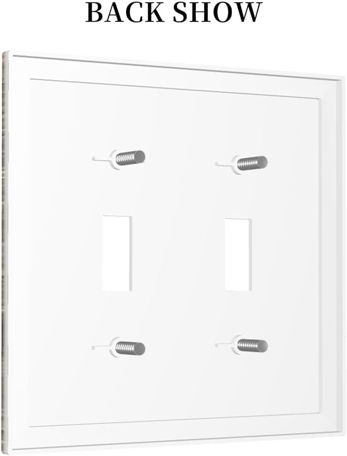 Rustic Brown Wood Plank Vintage Country Wooden Board Decorative Switch Plates 2 Gang Double Toggle Outlet Light Switch Cover Wall Plate Electrical Faceplate for Farmhouse Home Decor