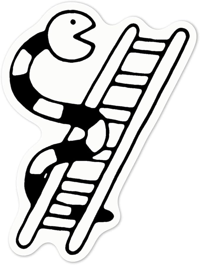 Azeeda 'Snakes & Ladders' White Premium Vinyl Decal Sticker – Waterproof, Durable & Easy to Apply - Ideal for Car Bumpers, Windows, Bins and More (DW00024894)