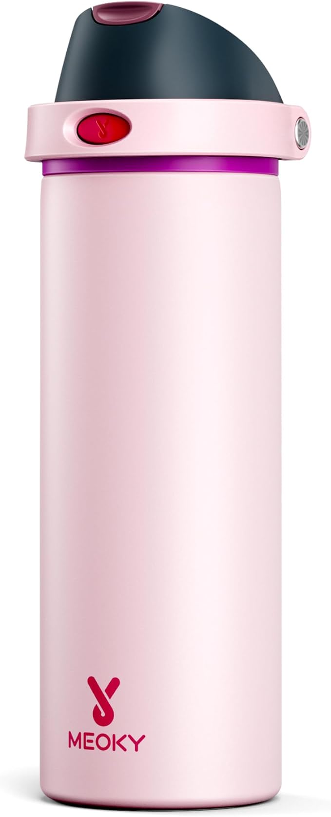 24 oz Insulated Water Bottle for Sports: Meoky Stainless Steel Water Bottle with Straw and Spout Lid - Leak Proof, Cold for 24 Hours, Fits in Car Cup Holder, BPA-Free for Women Travel, Dreamy Field