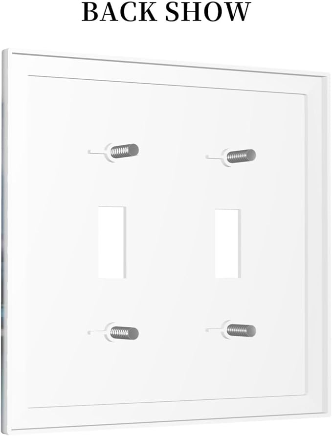 Colorful Nyc Skyline Textured Modern Abstract Decorative Switch Plates 2 Gang Double Toggle Outlet Light Switch Cover Wall Plate Electrical Faceplate for Bedroom Living Room Decor
