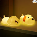 Silicone Night Light (2 Pack) 7 Colors for Kids, Touch Control, LED Dog Lamp, Rechargeable, Cute Puppy Night Lights for Toddler,Boy, Girls, RGB, Warm White