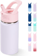 Fijinhom 12oz Kids Water Bottle for School, Toddler Bottles with Straws, Stainless Steel Vacuum Insulated Water Bottle for Boys&Girls, Leak-Proof, BPA-Free, Luck