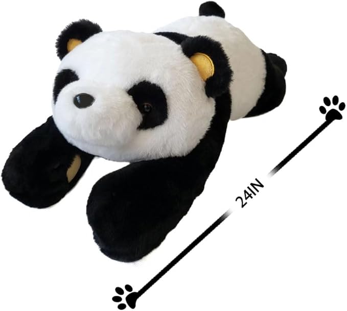 FoxVilla 4lbs Panda Weighted Stuffed Animals, 24 inch Weighted Plush Stuffed Animals for Adults, Cute Soft Weighted Plush Throw Animal Pillow Toy, Birthday Gifts for Adults Kids