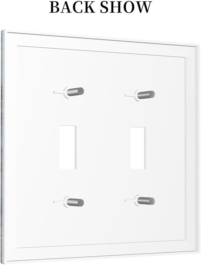 Outlet Covers Navy Blue Gray Abstract Ink Painting 1 Gang Duplex Light Switch Cover Plate Decorative Wall Plates Electrical Switchplate Receptacle for Bathroom Bedroom Decor（2 Pack）