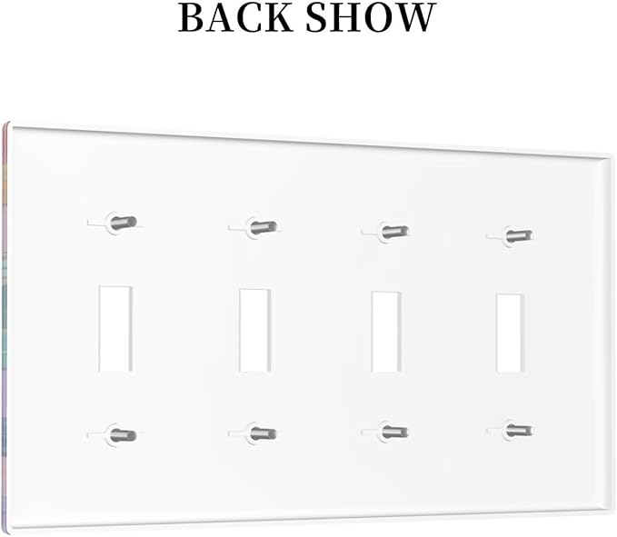 Sunrise Quad Toggle Wall Plate Decorative 4 Gang Light Switch Covers Electrical Switchplate Home Decorate Faceplat for Bathroom Bedroom Kitchen Room 4.5 x 8 Inch