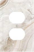 Outlet Covers Beige Marble Pattern 1 Gang Duplex Light Switch Cover Electrical Receptacle Faceplate Wall Plate Decorative Switch Plates for living Room Bedroom Decor