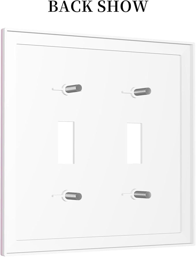 Light Purple Decorative 2 Gang Toggle Outlet Light Switch Cover Woman Pretty Funky Romantic Double Device Wall Plate Electrical Faceplate Dual Device Switchplate (Lavender)