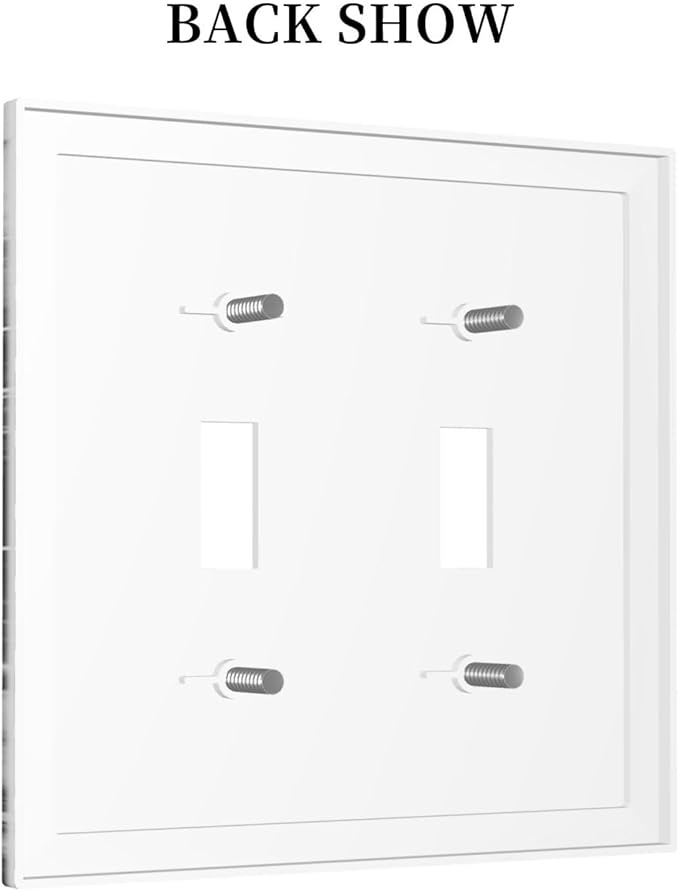 Ink Painting Marble Black White Abstract Luxurious Print Decorative Switch Plates 2 Gang Double Toggle Outlet Light Switch Cover Wall Plate Electrical Faceplate for Kitchen Office Decor