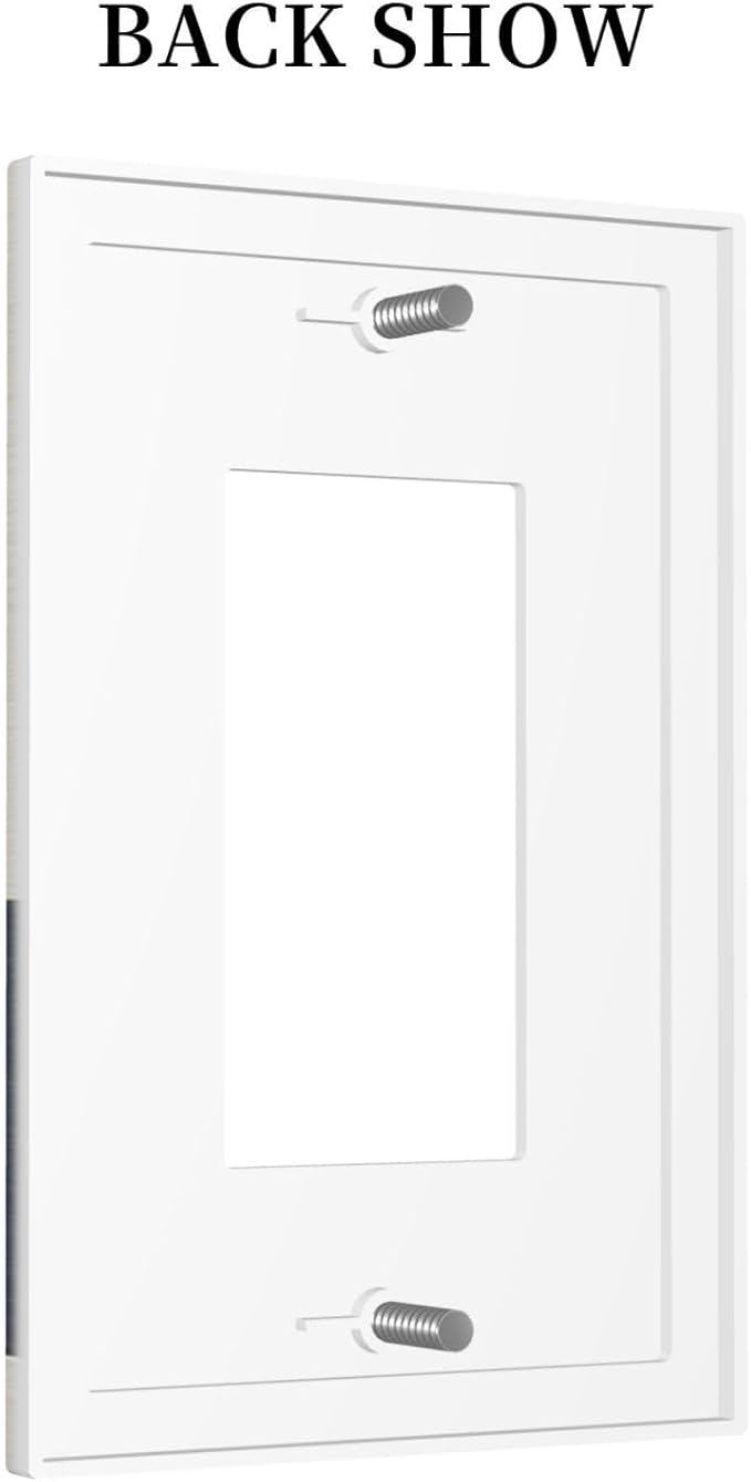 Abstract Geometric Single Light Switch Cover Plate Modern Squares 1 Gang Rocker Outlet Covers Decorative Electrical GFCI Wallplate Faceplates for Bedroom Kitchen Living Room Decor