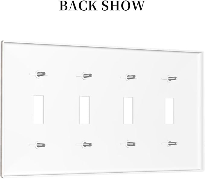 Vintage Board Rustic Brown Wood Texture Light Switch Covers Quad Toggle Electrical Faceplate 4 Gang Wall Plate Decorative Switch Plates Cover for Farmhouse Home Decor
