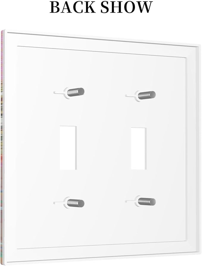 Light Switch Cover Boho Patchwork Bohemian Stitching Colorful Floral 2 Gang Wall Plate Double Light Switch Plate Toggle Decorative Outlet Covers Electrical Switchplate for Bathroom Home Decor