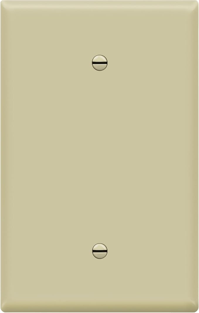 ENERLITES Blank Device Wall Plate, Jumbo Blank Cover, Gloss Finish, Oversized 1-Gang 5.5" x 3.5", Polycarbonate Thermoplastic, 8801O-I, Ivory