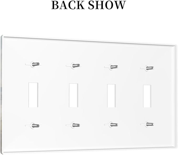 Sea Beach Quad Toggle Light Switch Cover Old Ship Reed Lighthouse Seascape 4 Gang Wall Plate Decorative Electrical Switchplates Covers for Country Bathroom Bedroom Living Room Decor