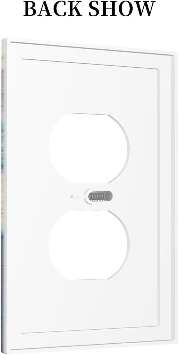 1 Gang Duplex Receptacle Outlet Cover Nautical Sea Beach Sea Turquoise Blue Turtle Seashells Conch Starfish Ocean Marine Electrical Wall Plate One Gang Dual Device Light Switch Faceplate Socket Cover