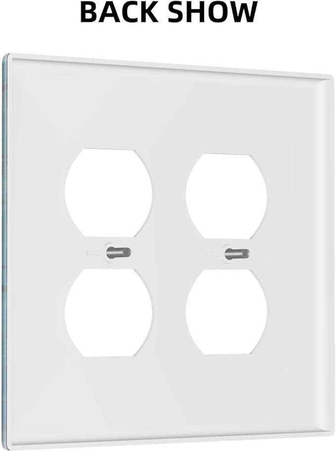 Window View Coastal Lemon Tree Mediterranean Landscape Outlet Covers 2 Gang Double Duplex Decorative Light Switch Covers Electrical Wallplates Socket Faceplate for Bedroom Living Room Decor