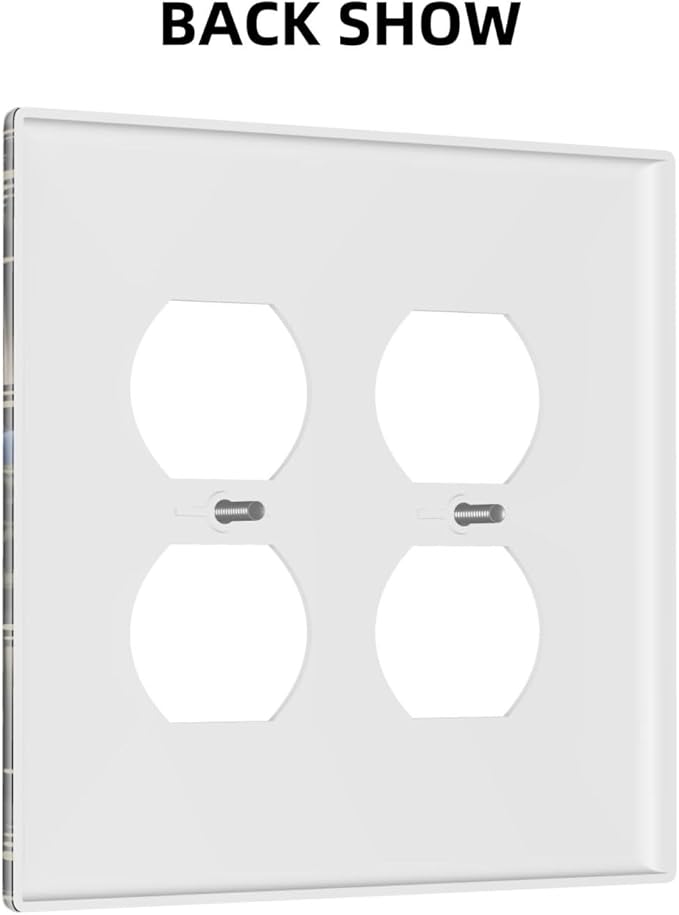 Moon Phase Butterfly Wildflower Plant Mysterious Night Moonlit Outlet Covers 2 Gang Double Duplex Decorative Light Switch Covers Electrical Wallplates Socket Faceplate for Bedroom Living Room Decor