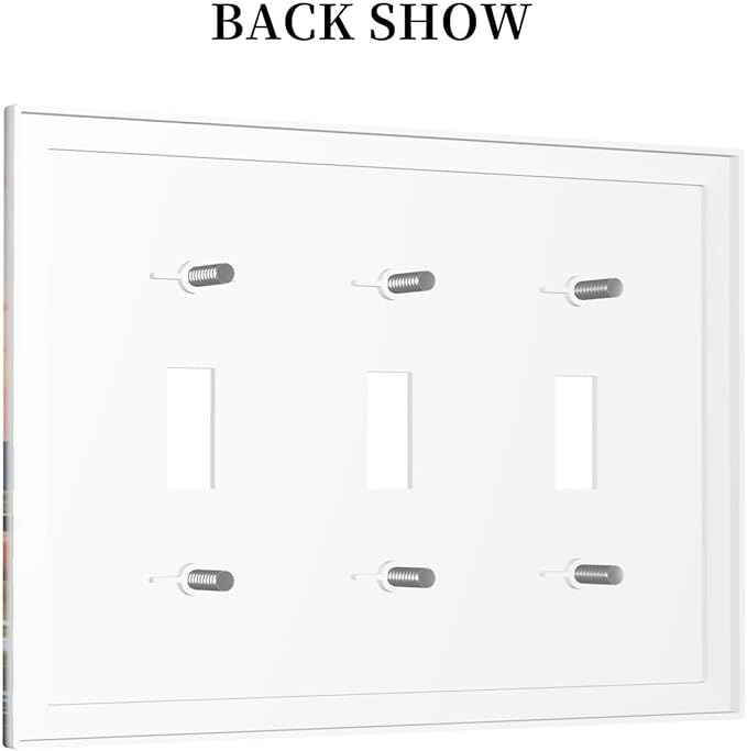 Rustic Barn Red Truck Windmill Sunflower Decorative Switch Plates 3 Gang Wall Plate Triple Toggle Light Switch Cover Faceplate Electrical Wall Panels for Farmhouse Home Decor