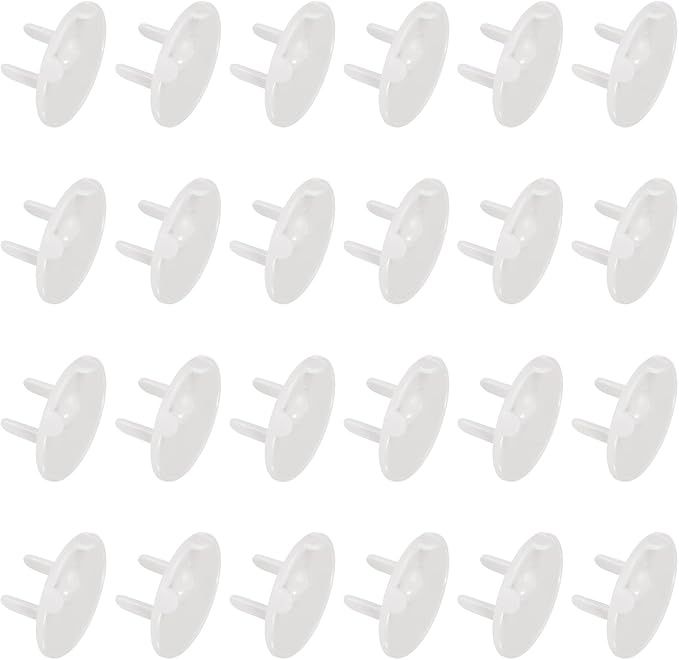MECCANIXITY 24 Pack Outlet Covers Proofing, Plug Covers Easy Installation Electric Plug Protectors Safety Socket Cover Plugs Protector White